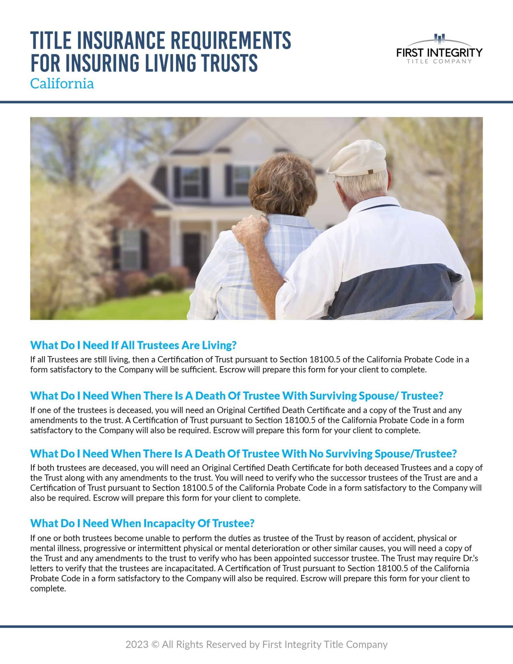 Title Insurance for Living Trusts California