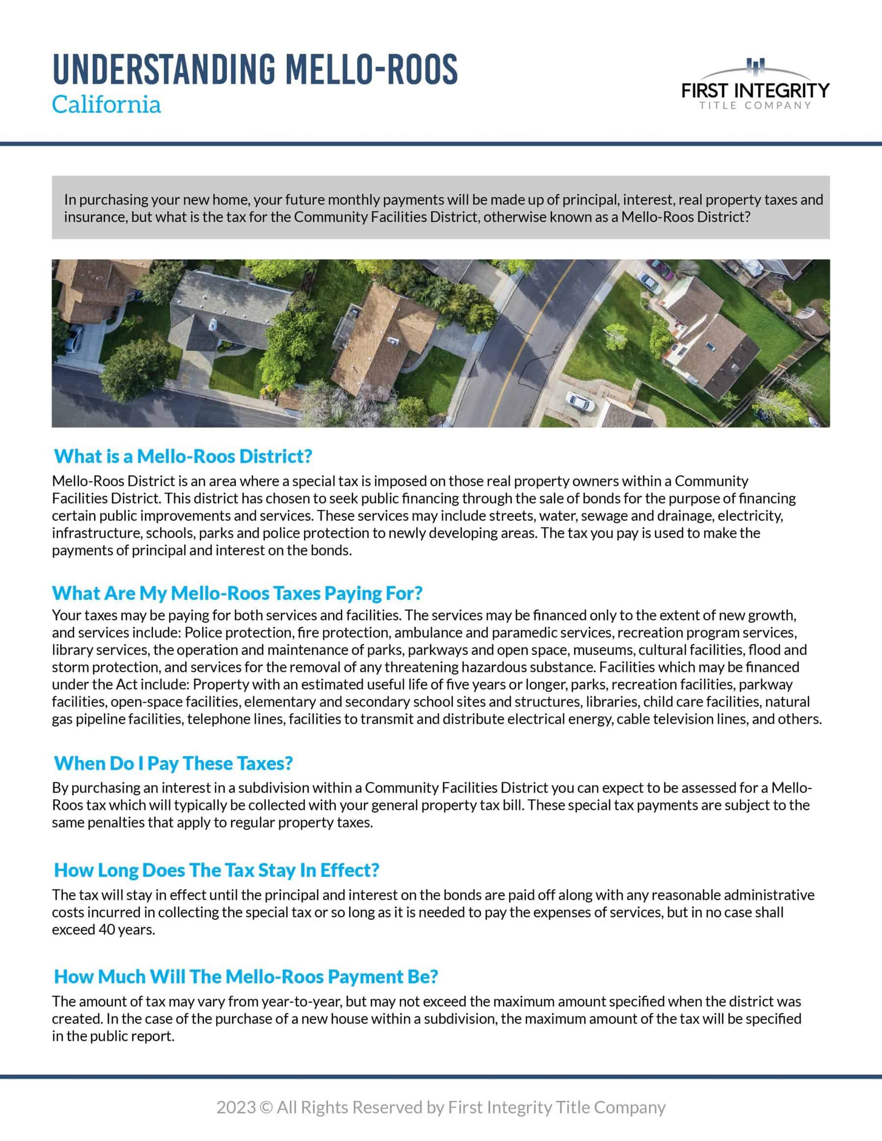 Understanding Mello-roos