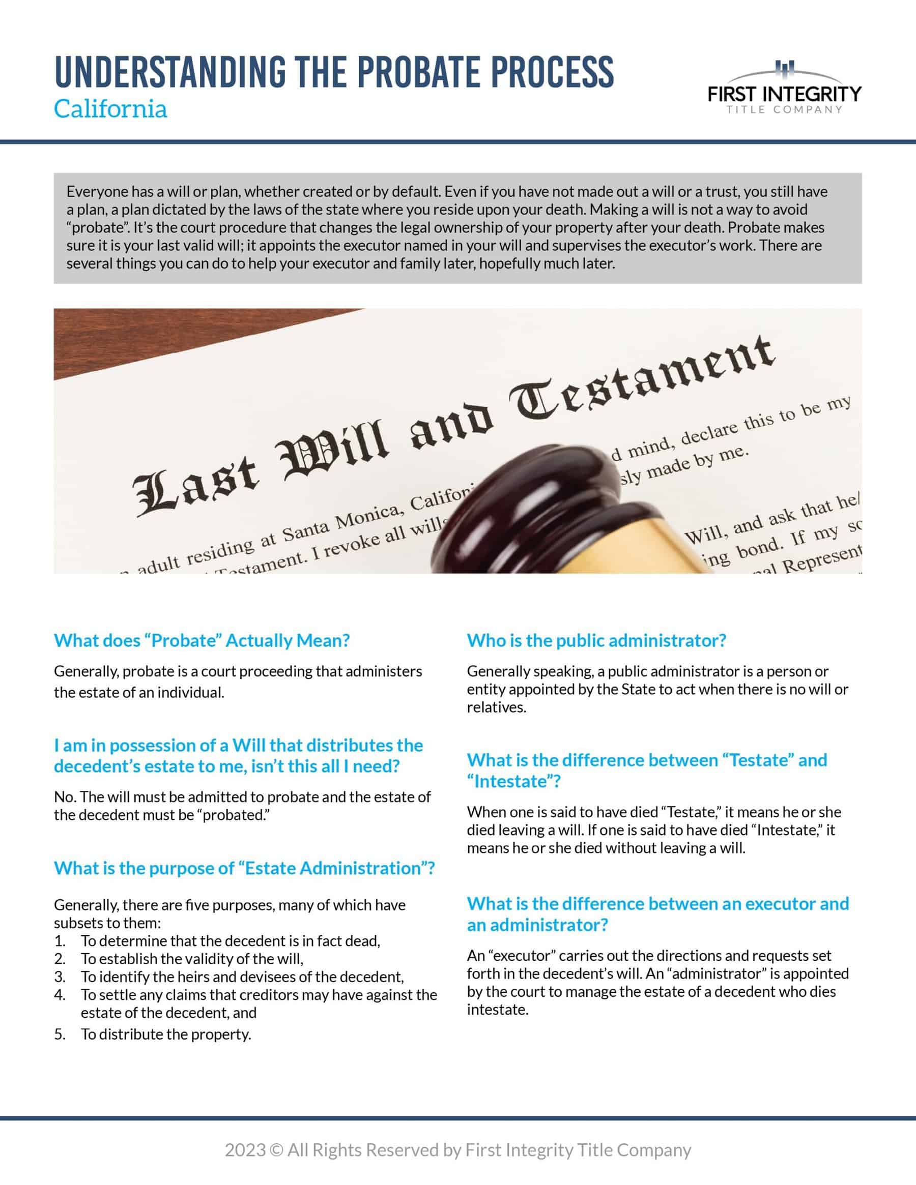 Understanding Probate in California